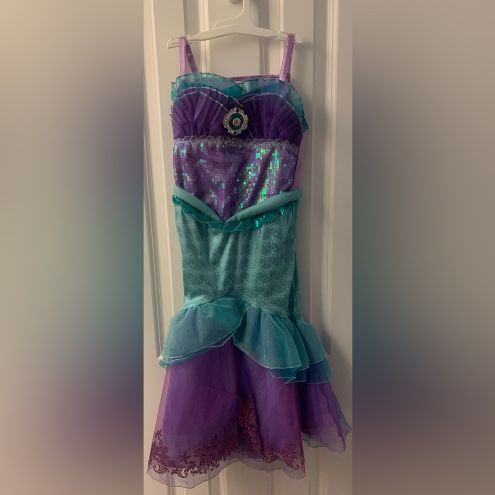 Enchanting Purple and Blue Dance Costume with Flowing Skirt